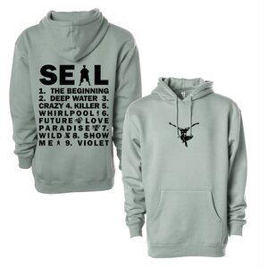 NWOT Seal Track List Tour Hoodie Sage Green M